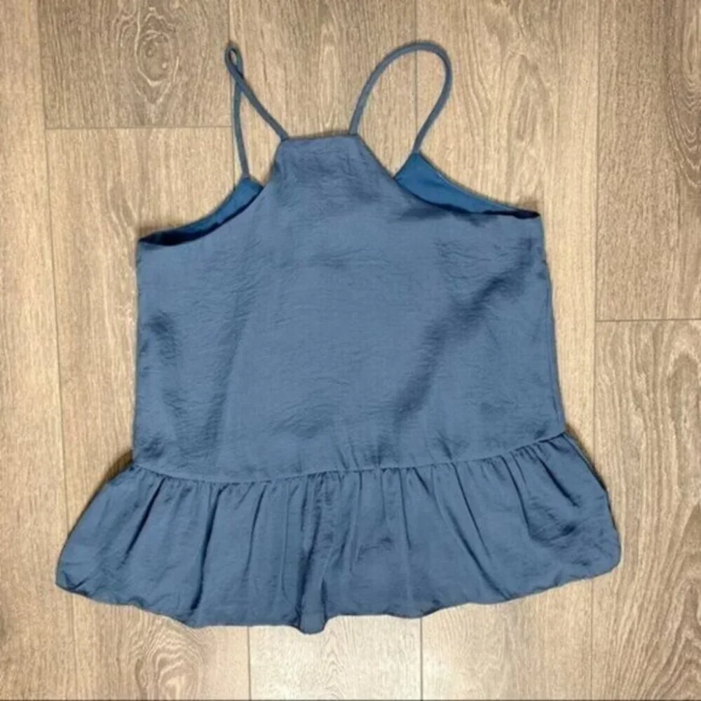 Anthropologie dRA Sham Top Blouse Blue Camisole Peplum Ruffle Size XS - Picture 12 of 13
